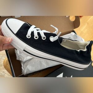 Black Converse Sneakers with White Accents